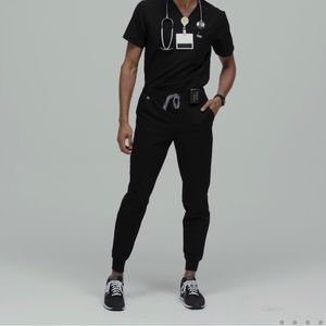 FIGS - Black Top and Bottom Jogger Pants